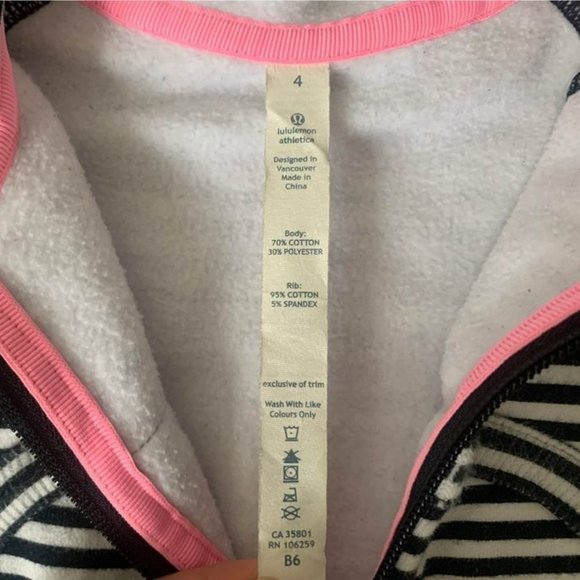 Lululemon Women’s Striped Scuba Zip Hoodie (Size 4) - Picture 3 of 3